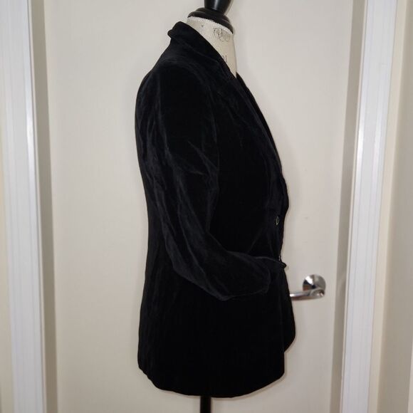 Bourne & Hollingsworth Black Velvet Blazer - Picture 3 of 10